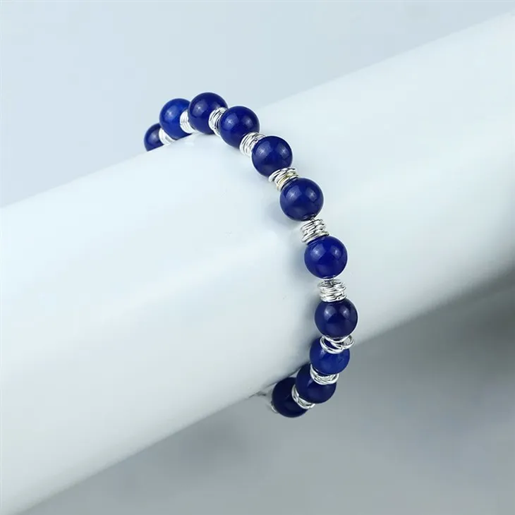 Polished Blue Beaded Wire-Wrapped Bracelet suppliers