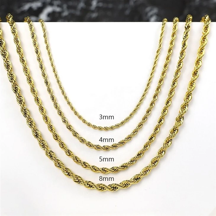 Bold Twisted Rope Profile Chain Necklace suppliers
