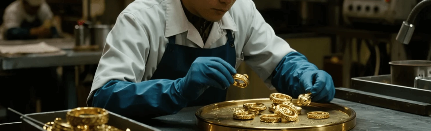 jewelry-electroplating-factory-worker-handling-gold-rings jewelry-electroplating-factory-worker-handling-gold-rings